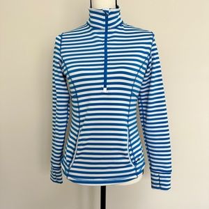 Lucy Striped Quarter Zip Sweatshirt size Small